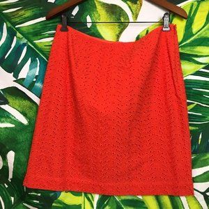 Y2k  L.L. Bean Women's 10 Fav Fit Red Embroidered Spring Summer Skirt